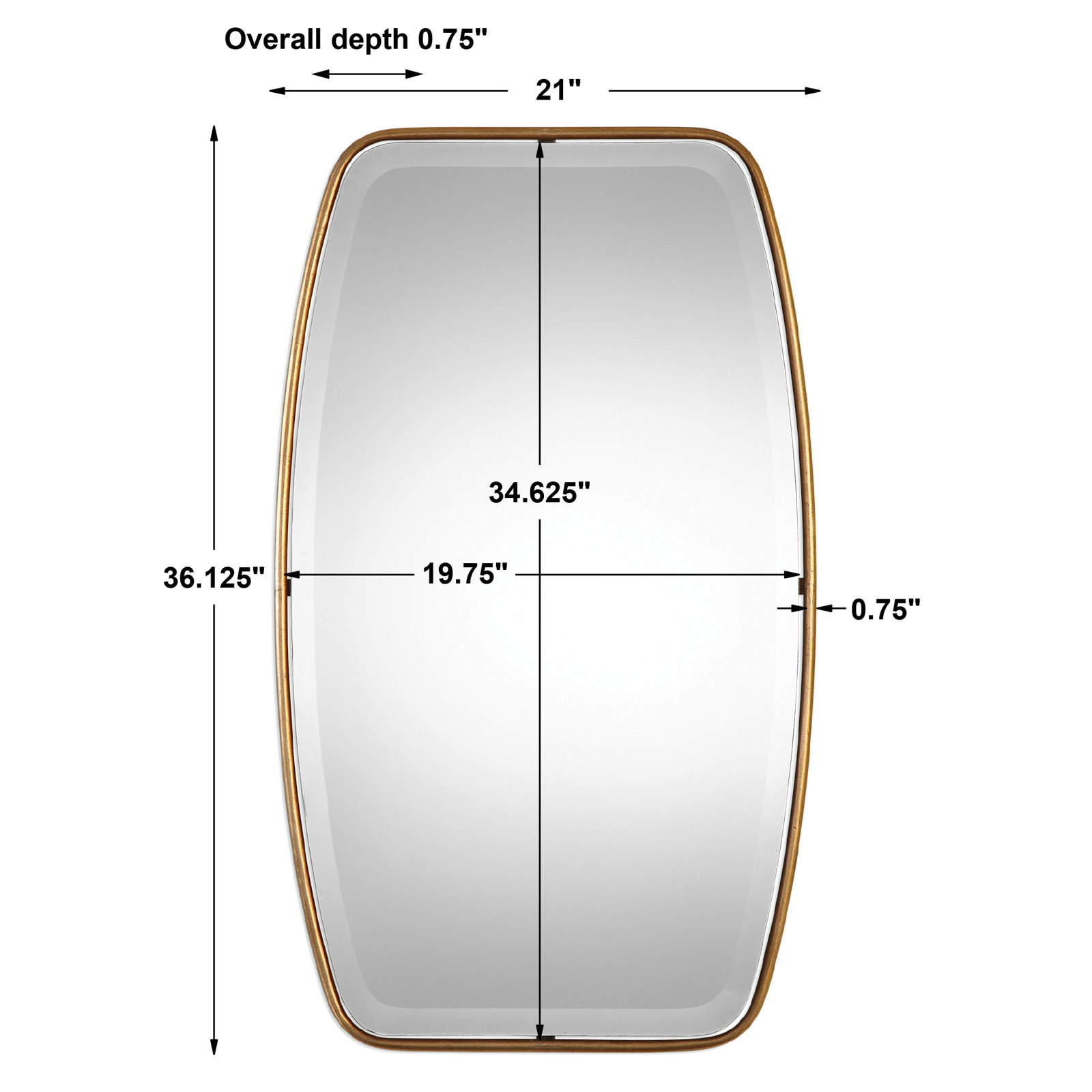 Rylie 21" Accent Mirror, Antique Gold
