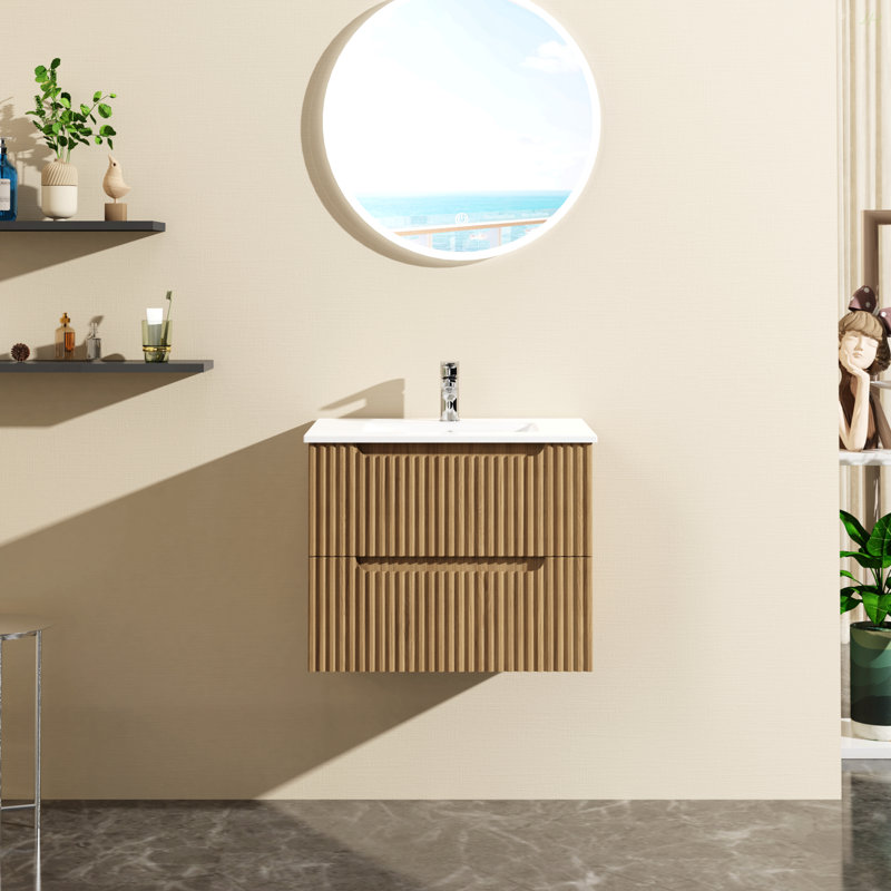 Meuble-lavabo mural de 24 po avec lavabo à cuve flottante Goody