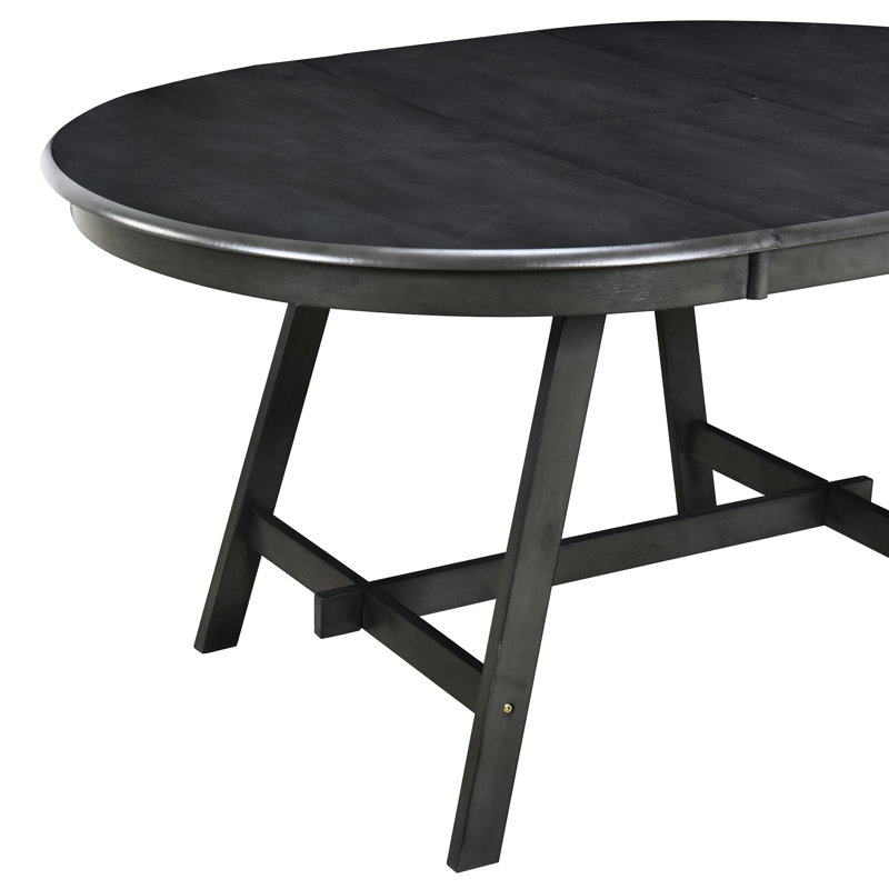 Table de salle à manger ronde extensible grise - capacité de 200 lb stable et sécuritaire, Gris