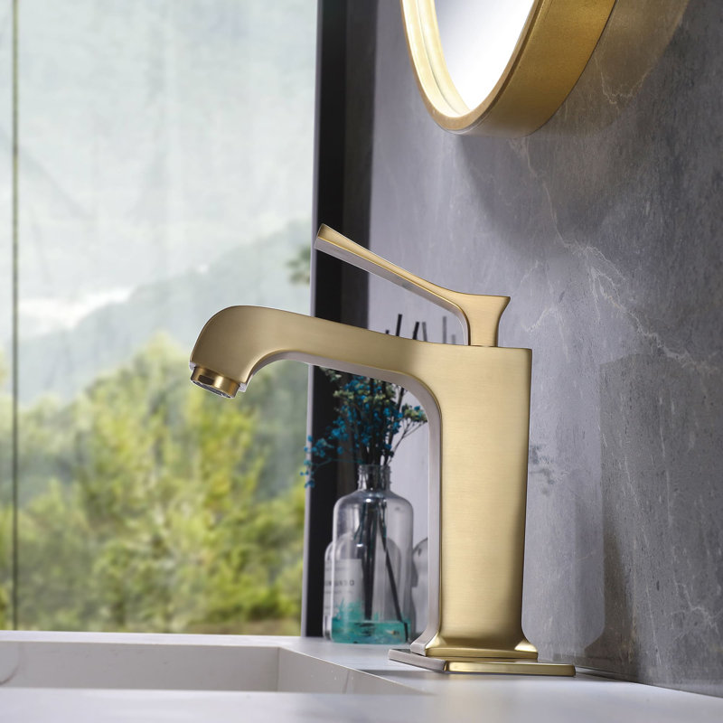Single-Hole Single-handle Bathroom Faucet, Brushed Gold