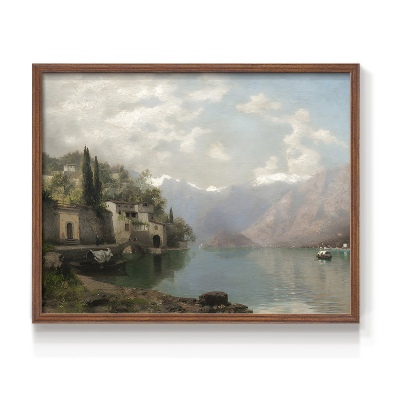 Paysages rétro-dxlvii-impression encadrée - réversible, Noyer, H 16 po x l 20 po