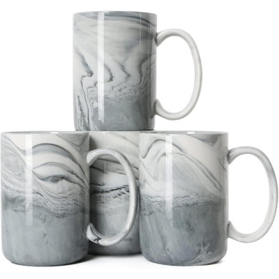 14 OZ Marble Coffee Mugs Set of 4, Novelty Marble Ceramic Cup