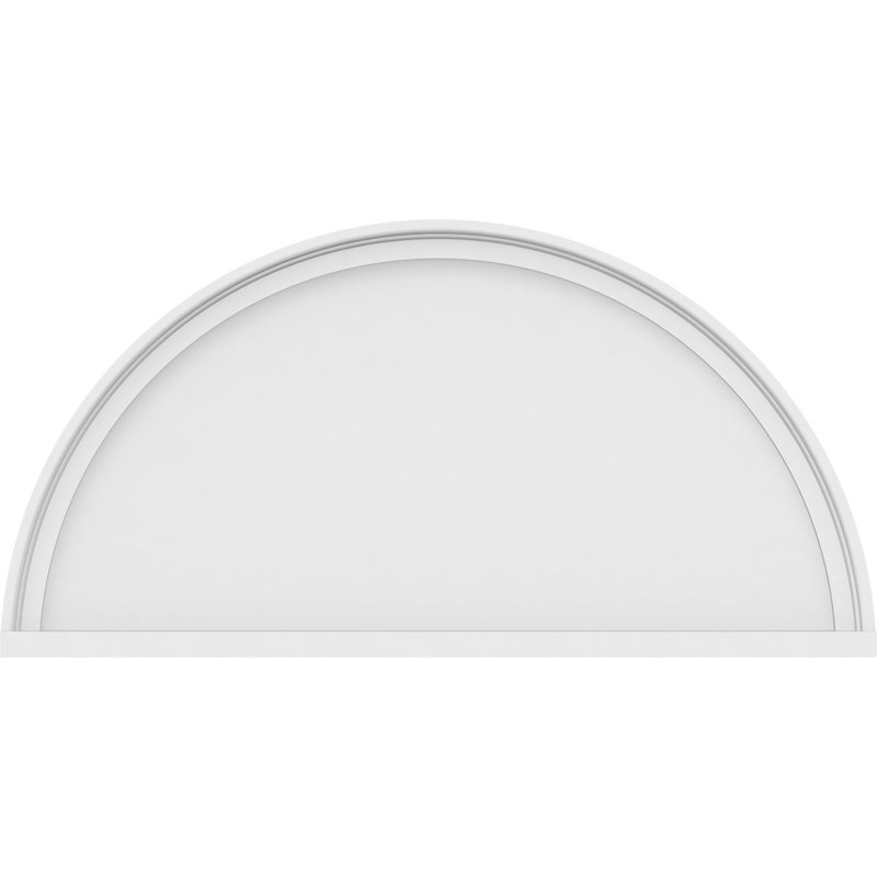 Semi-Circle with Smooth Architectural Grade PVC Pediment, H 17 po x l 34 po x P 2 po