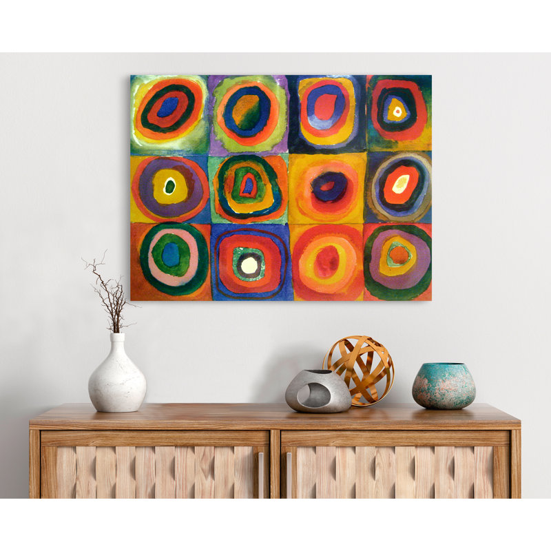 Squares With Concentric Circles by Wassily Kandinsky - Wrapped Canvas Print, 70cm H x 100cm W x 4cm D
