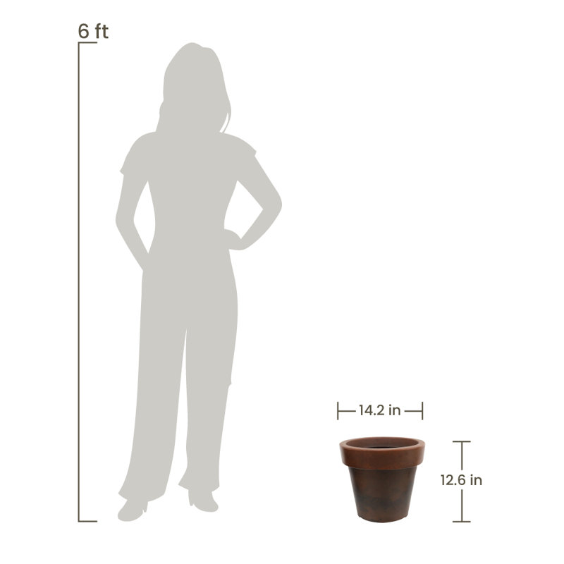 Ibira Wall Planter, 12.6" H x 14.2" W x 14.17" D, Brown‏‏‎