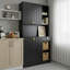 Armoire de rangement pour garde-manger de 70 po de hauteur avec station de charge, tablettes réglables et tiroir, armoire de rangement haute noire pour la cuisine, la salle à manger-1990155796