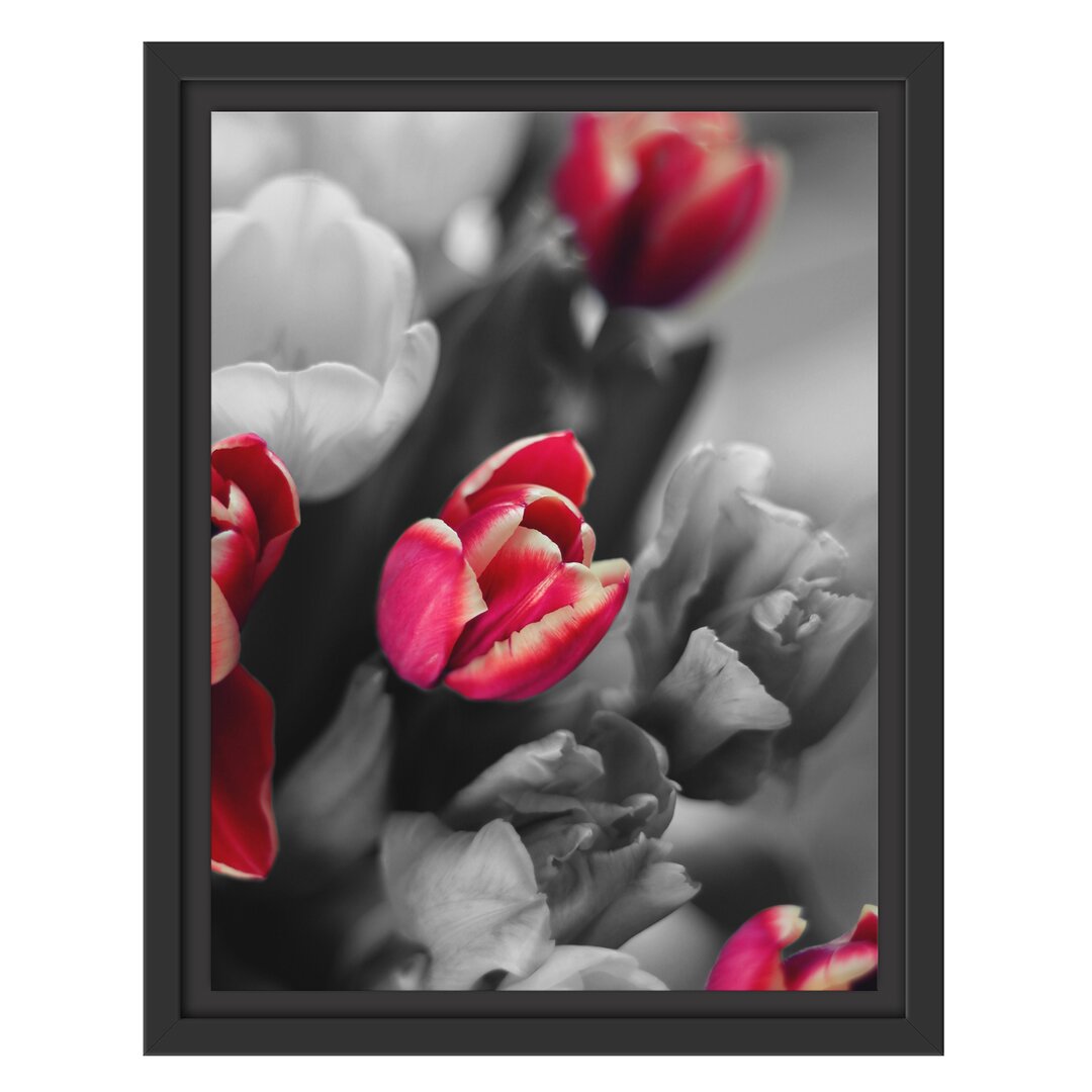 Gerahmtes Wandbild schöner Tulpenstrauß