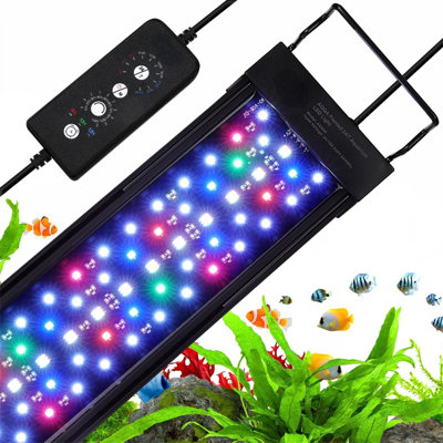 LED Aquarium Light, 24/7 Mode IP68 Waterproof Extendable Bracket Fish Tank Light, DIY Mode Full Spectrum Aquarium Plant Light, Adjustable Timer/Bright