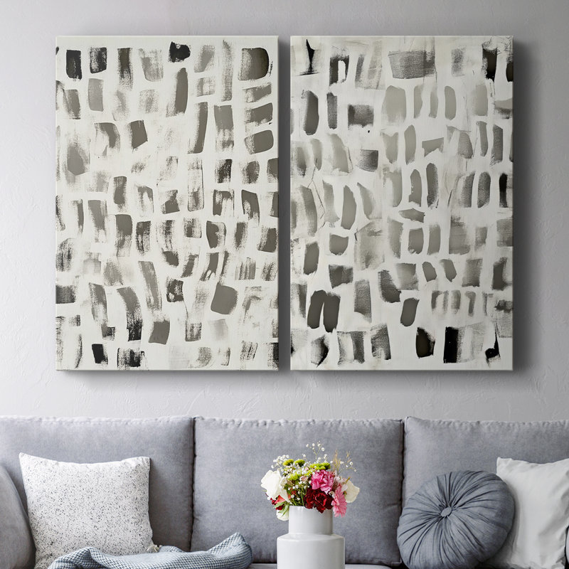 ABSTRACT Series DLXVII - Toile tendue avec châssis de qualité supérieure - Prêt à être accroché, H 36 po x l 48 po