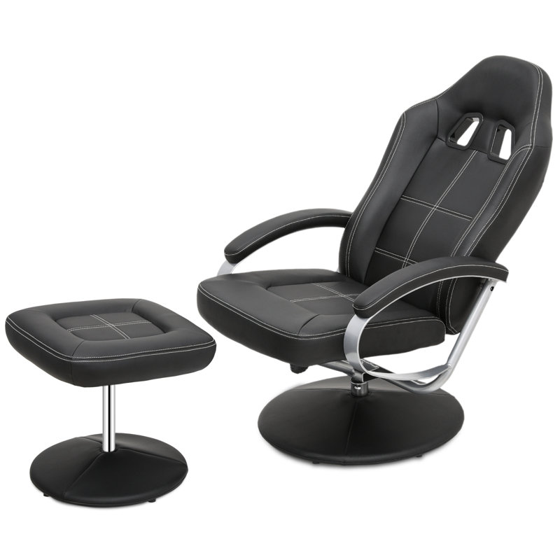 Fauteuil de jeu vidéo rembourré inclinable avec repose-pieds