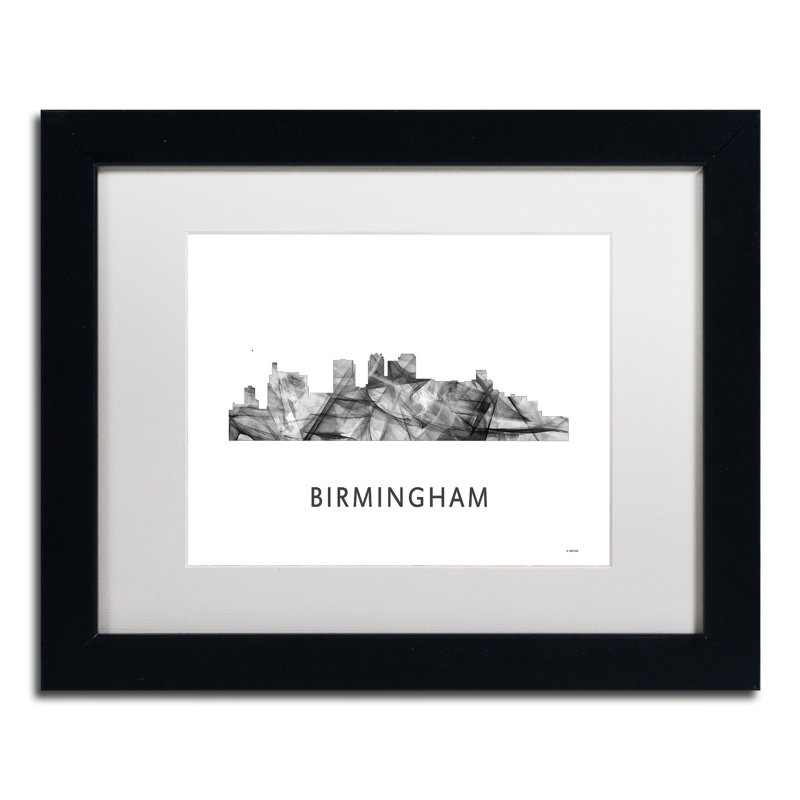 « birmingham alabama horizon wb », impression sur toile encadrée, H 11 po x l 14 po x P 0,5 po, Cadre noir