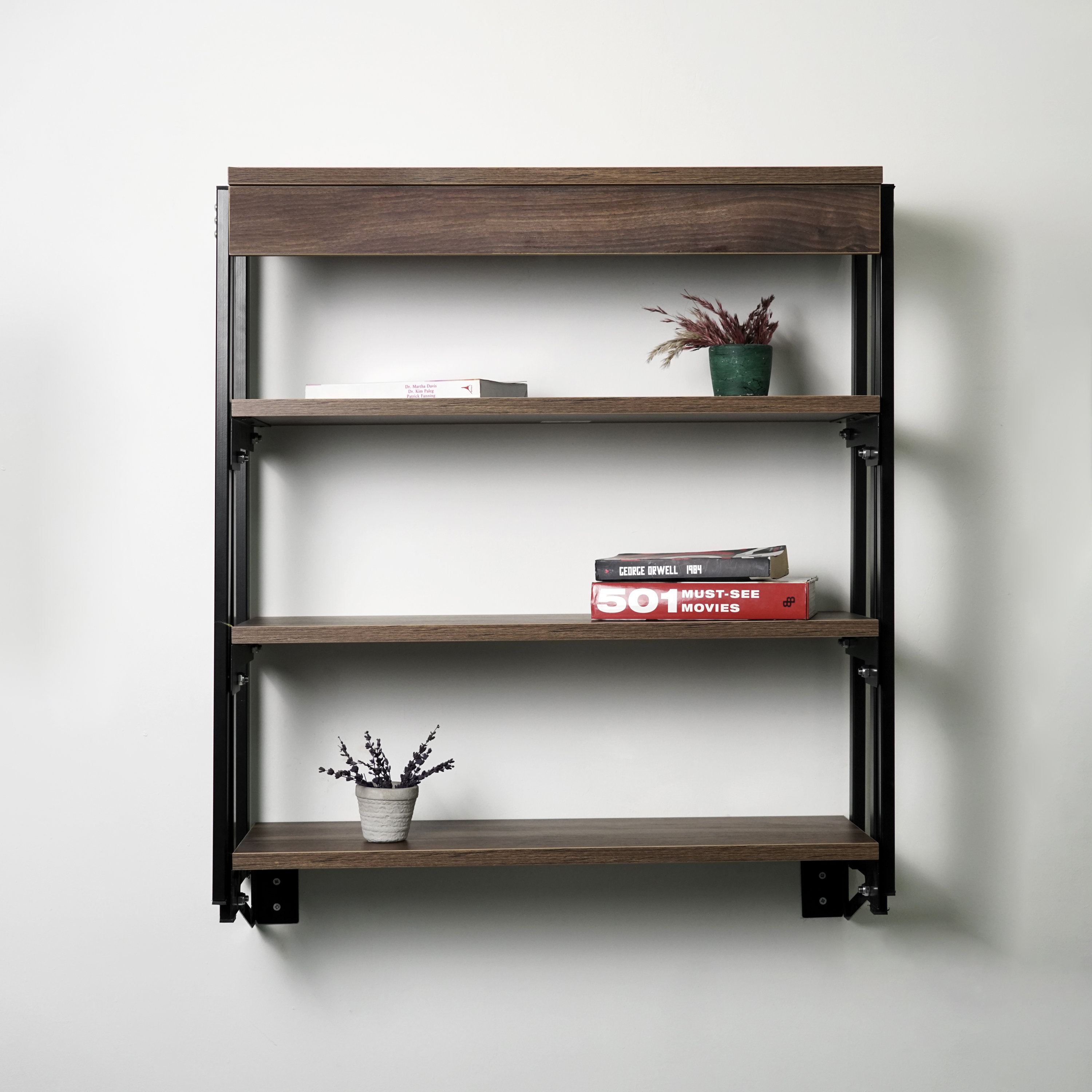 UPP Ultimate Premium Products Murphy Wall Table with Foldable Bookshelf ...