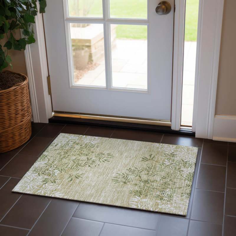 Red Barrel Studio® Lac Machine Woven Khaki Indoor/Outdoor Rug | Wayfair