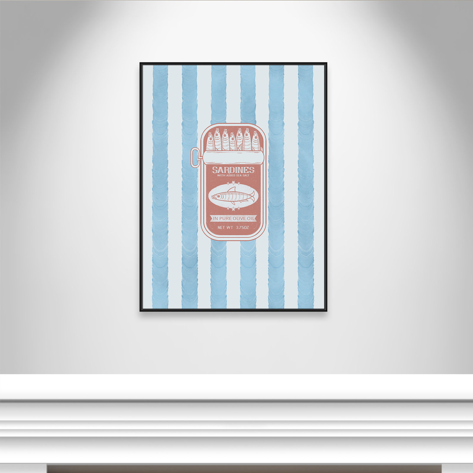 Salty Sardines Print by Marcus Prime, 37.5'' W x 49.5'' H, Black Floater