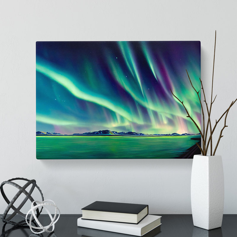 Riveting Northern Lights - Wrapped Canvas, 35cm H x 50cm W x 3cm D