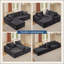 Ensemble de chaise longue à compression complète - Canapé modulaire en velours côtelé avec accoudoirs arqués, base antidérapante, comprend 3 coussins de dossier et 2 coussins décoratifs, canapé de chaise longue droite-915052051