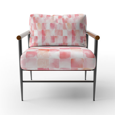 Patchwork Accent Chair - pink and white Blush Quilt Pink Arm Chair