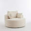 Fauteuil demi-tonneau rond 50 po en velours côtelé CompressionModern-1554988272