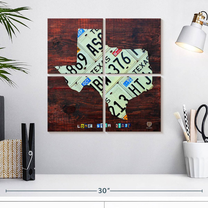 Plaque Alias Texas, H 18 po x l 18 po