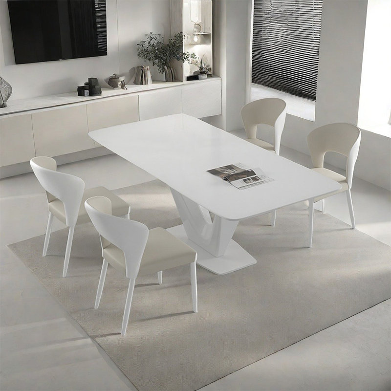 Modern simple fashion dining table set, 29.5"H x 55.1"L x 31.5"W
