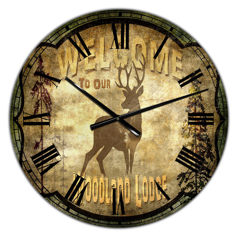 Horloge murale Welcome Cottage Deer, Petit