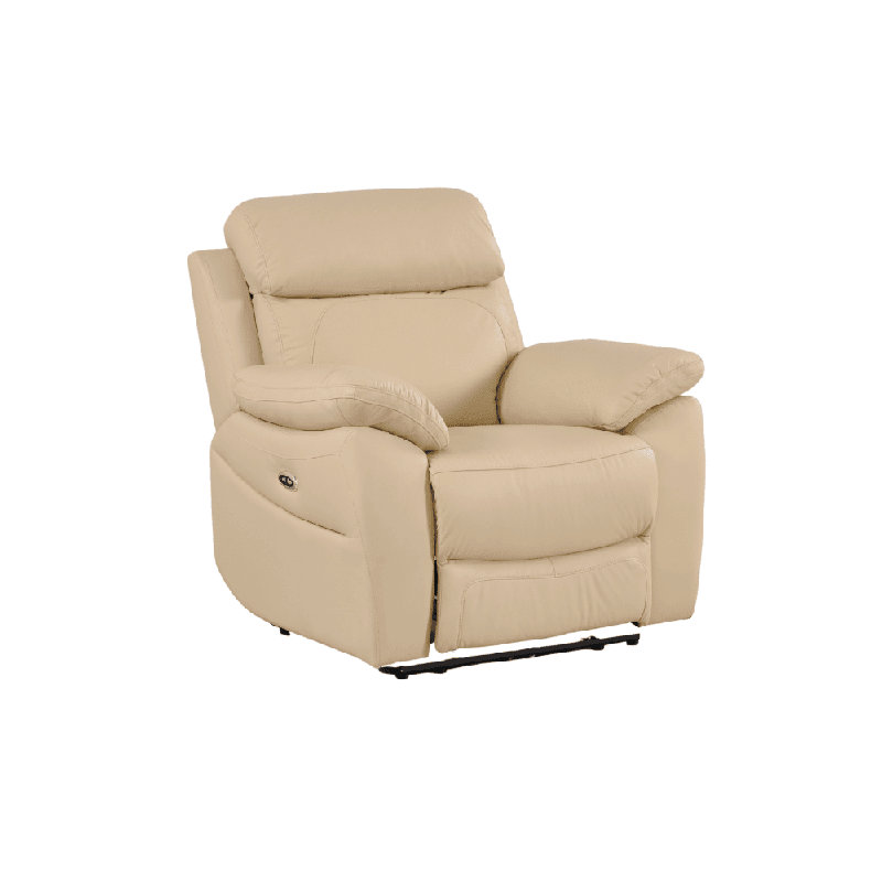 Cesiro Genuine Leather Electric Power Recliner Armchair, Cream