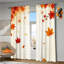 2Pcs rideaux en feuille d'érable d'automne, rideau filtrant la lumière de campagne moderne à motif d'automne pour le salon-116096558