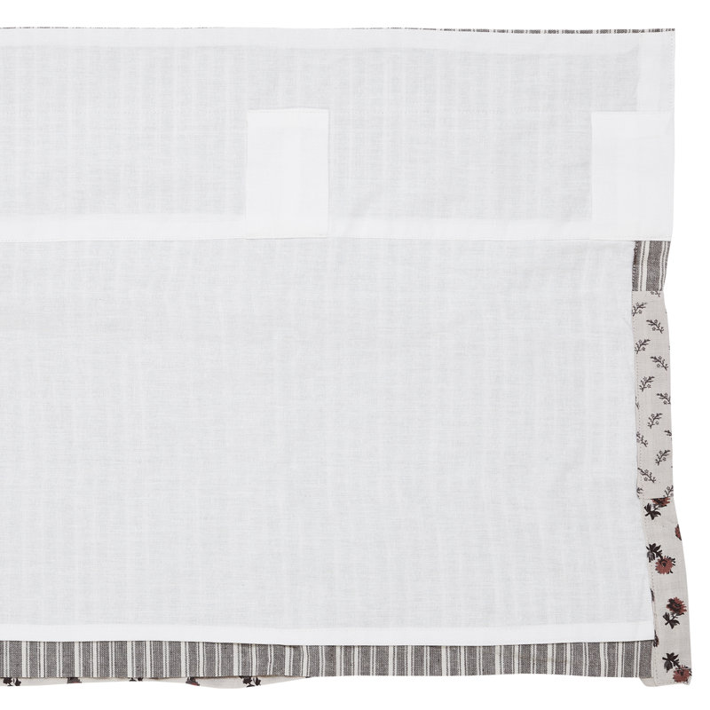 Cantonnière en coton taupe clair Bahari, H 16 po x l 90 po