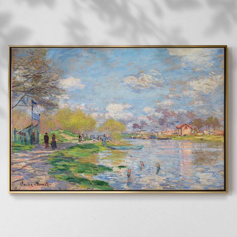 " Monet " by Claude Monet, 41" H x 27" W x 2" D, Gold
