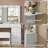 Makeup Vanity with Mirror and Lights, 3 Lighting Modes,Vanity Desk with Power Outlet ,9 Drawers Makeup Table with Chair, Glass Top vanity set-1556778111