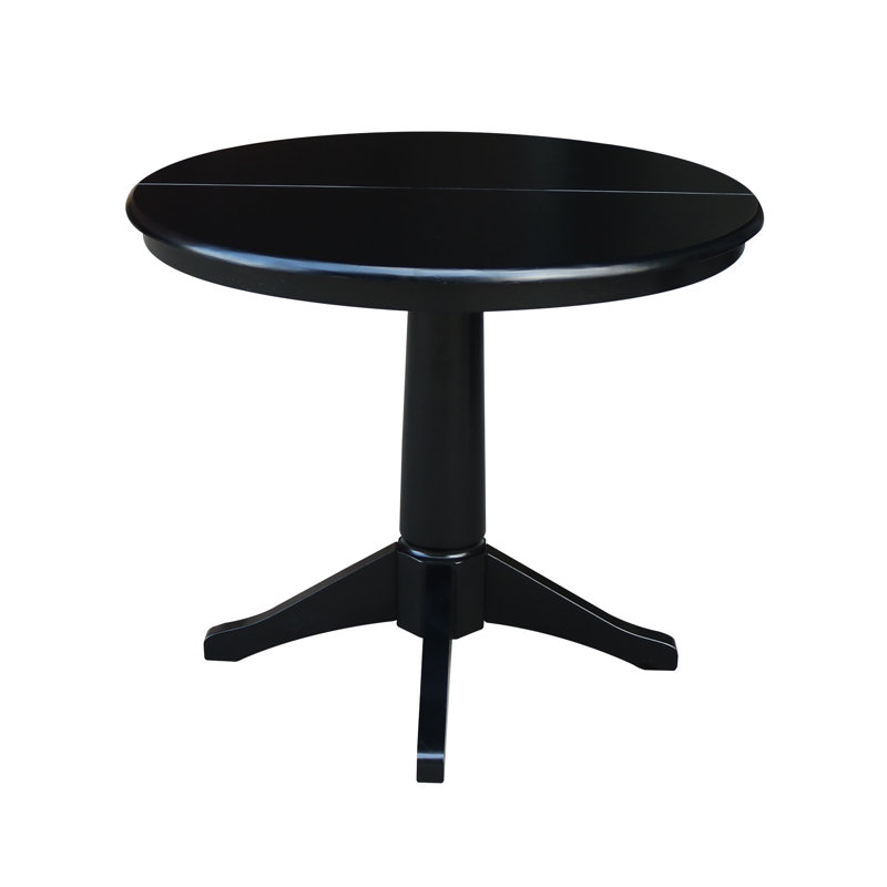 Ikuko Extendable Solid Wood Dining Table, Black