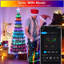 Arbre de Noël pliable 4,9 pi avec 166 lumières DEL à changement de couleur, application et télécommande, minuterie et synchro musicale pour une utilisation intérieure et extérieure