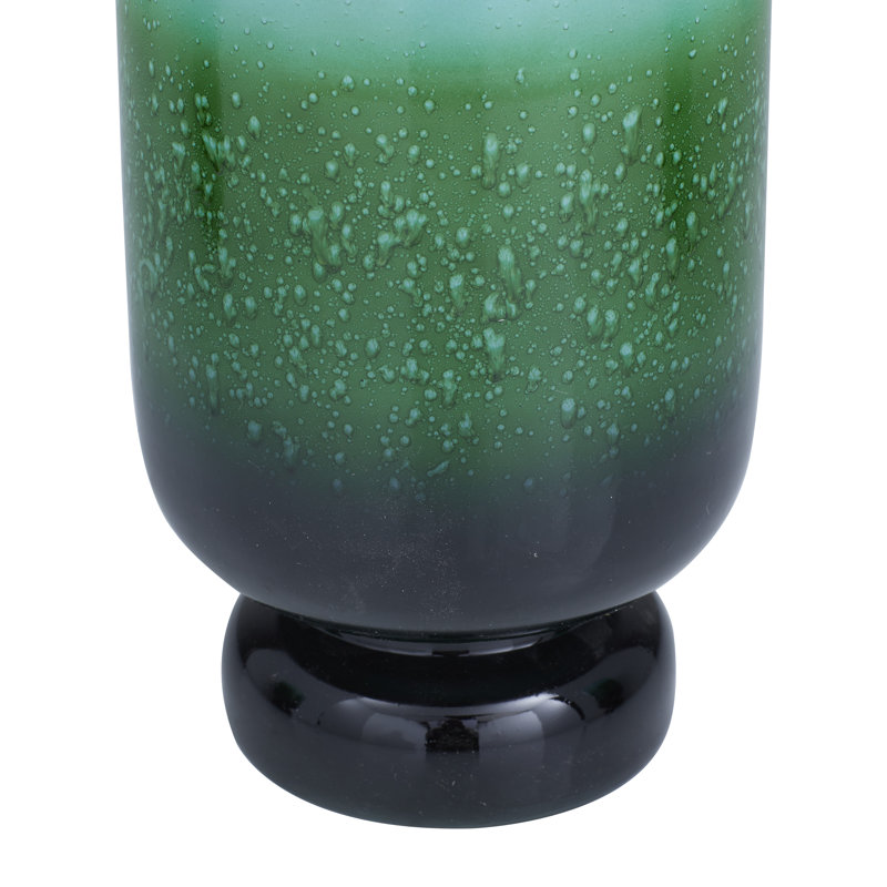 Uvalda 11.95'' H Glass Tabletop Hurricane, Green