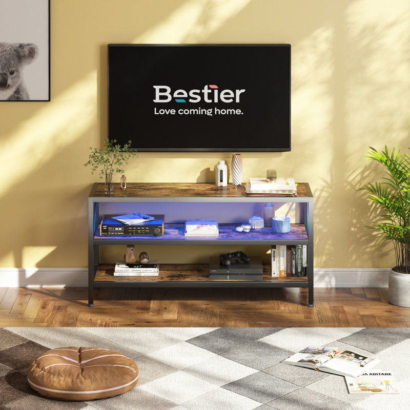 Meuble télé pour téléviseur de 55 po ou moins Jayzen, Brun rustique