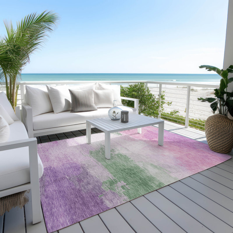 Machine Washable Multicolor Synthetic Rectangular Rug