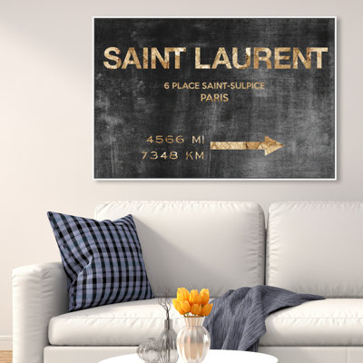 Saint Sulpice Road Sign - Textual Art on Canvas