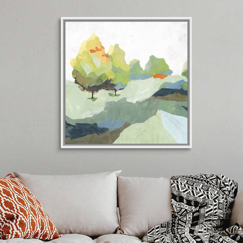Reproduction d’art sur toile « bloquée II » par Isabelle Z, Cadre blanc, 38" H x 38" W x 1.75" D