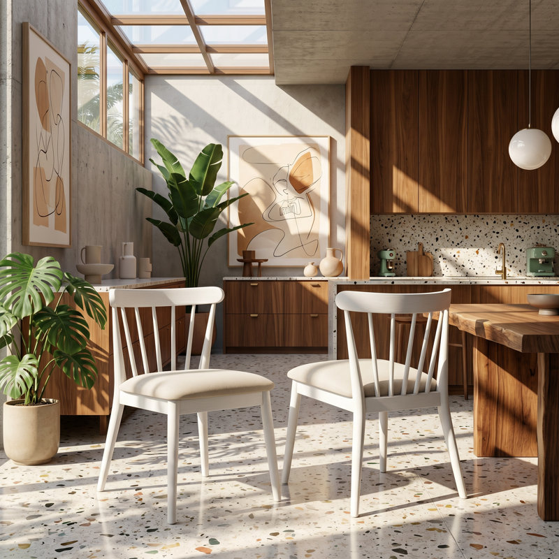 Chaise d'intérieur, chaise d'appoint de salle à manger rustique 2 pièces, chaise à cadre en bois pour l'intérieur