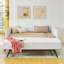 Lit de jour avec canapé-lit capitonné capitonné, double, tissu Boucle, beige (83 po x 58,5 po x 29,5 po)
