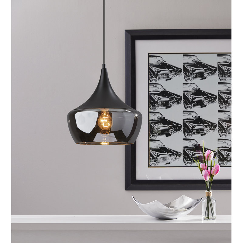 Luminaire suspendu en pot 1 lumière Bysshe, Noir