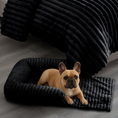 Long Sofa-style Small Black Pet Bed 22"x18"x5"