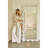 Miray 35 in. x 75 in. Natural Stone Marble Scallop Framed Mirror