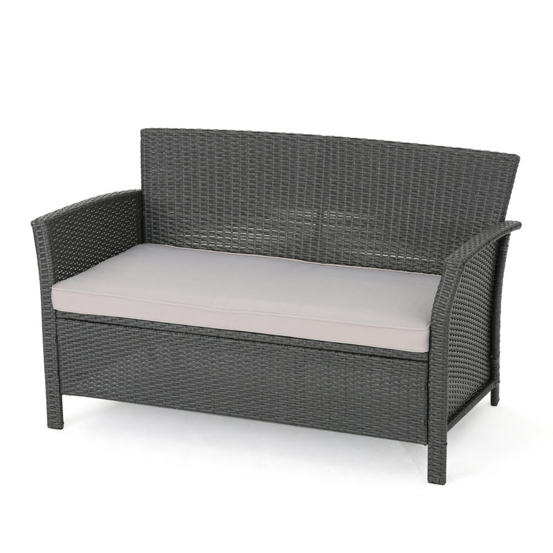 Causeuse d'extérieur avec coussins Morphis, Gris clair, Gris