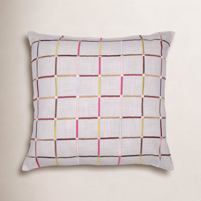 Checkered Cotton Throw Pillow