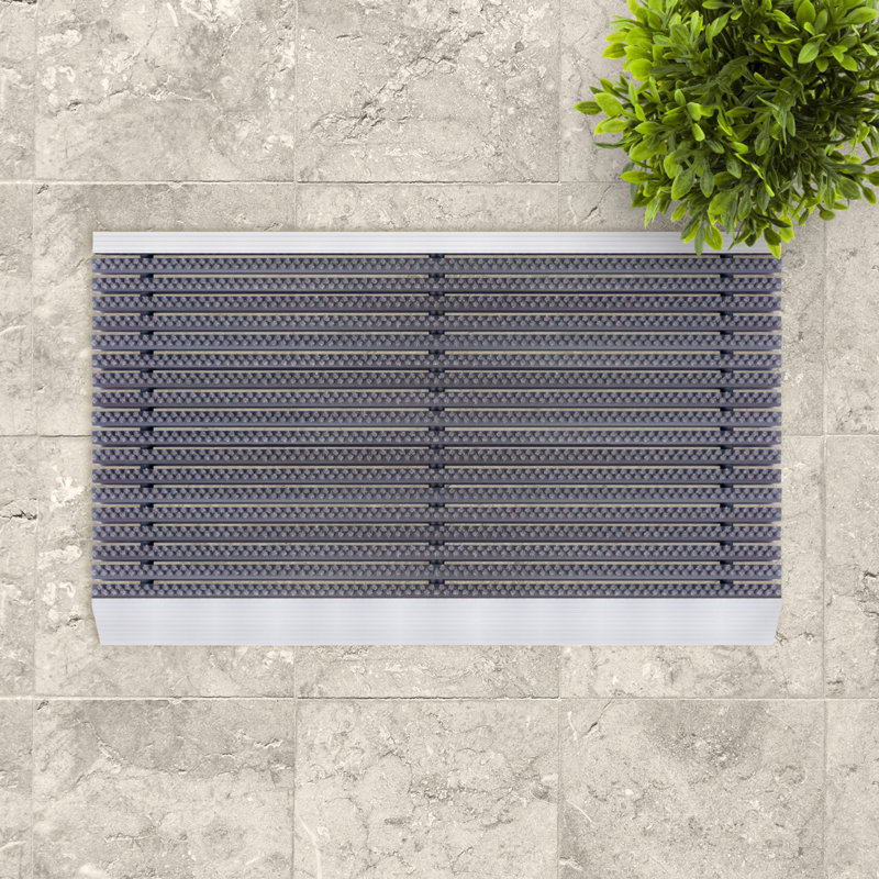 Fußmatte Bristol - Robuste Türmatte mit Aluminiumkante 45 x 75 cm, Rectangular 45 x 75cm, Grey
