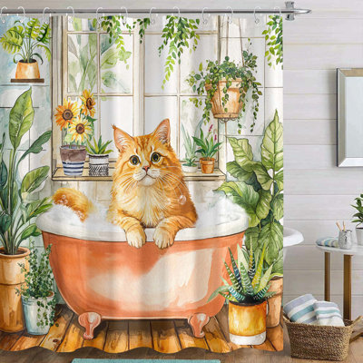 Funny Shower Curtain With 12 Hooks