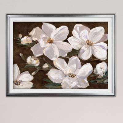 Fleurs blanches chocolat II - reproduction de cadre photo