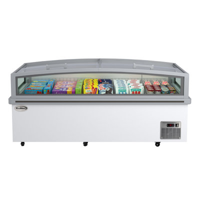 77 in. 27.5 cu. ft. Commercial Auto Defrost Convertible Aisle-End Island Freezer/Refrigerator in White (KM-ISCF-75AF)