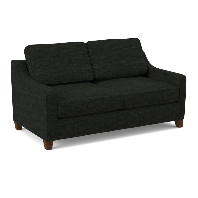 Clark 74" Square Arm Sofa with Reversible Cushions, Montana Walnut, Antic Sahara