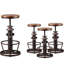 Ensemble de 3 tabourets de bar de style pub rétro et industriel à hauteur ajustable et café rétro-1518751278